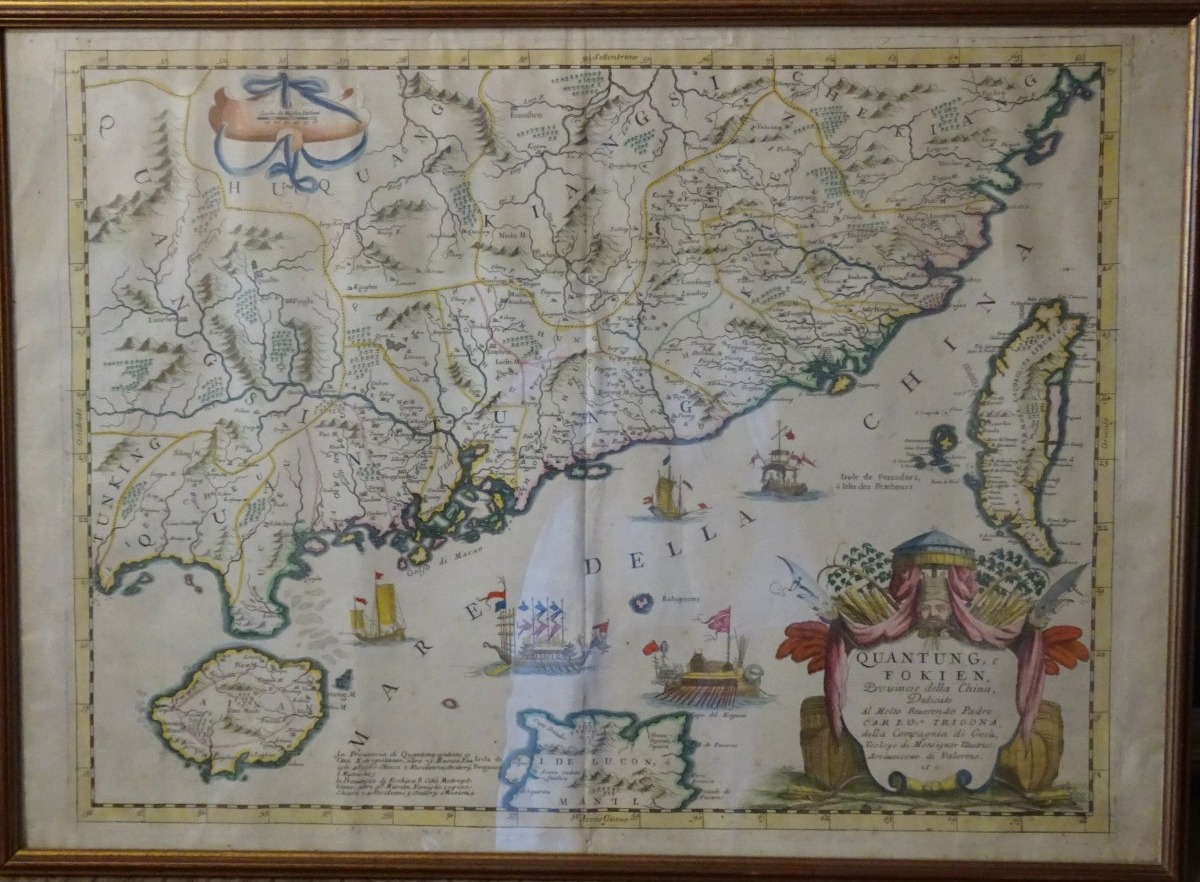 Carte de la Chine méridionale et de Taïwan de Vincenzo Coronelli (1650-1718), datant de 1696