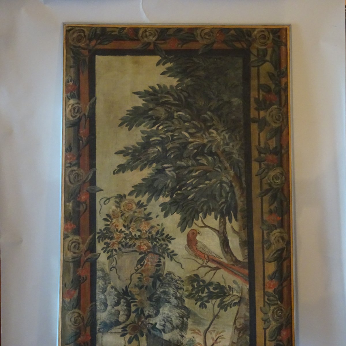 Panneau décoratif peint à la tempera sur toile, XIXe siècle-photo-6
