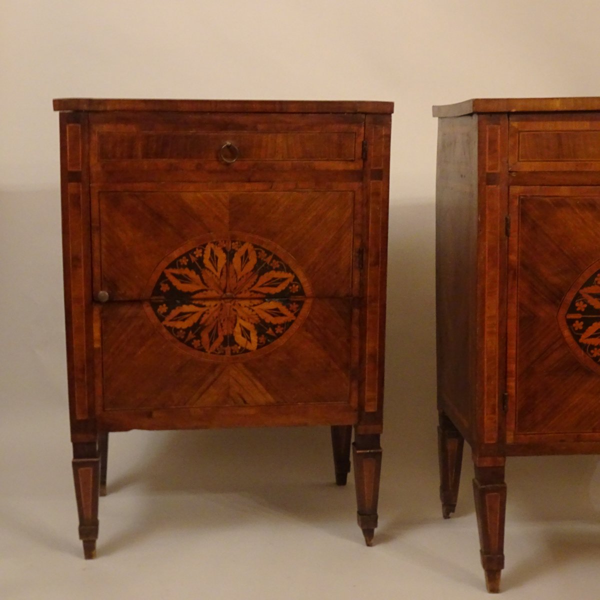 Pair Of Louis XVI Bedside Tables, Lombardy, 18th Century-photo-2