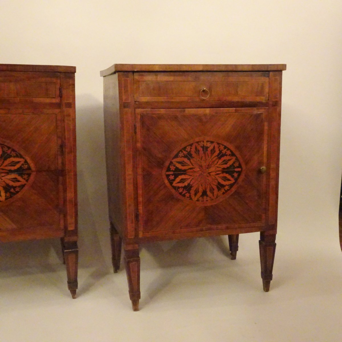 Pair Of Louis XVI Bedside Tables, Lombardy, 18th Century-photo-3