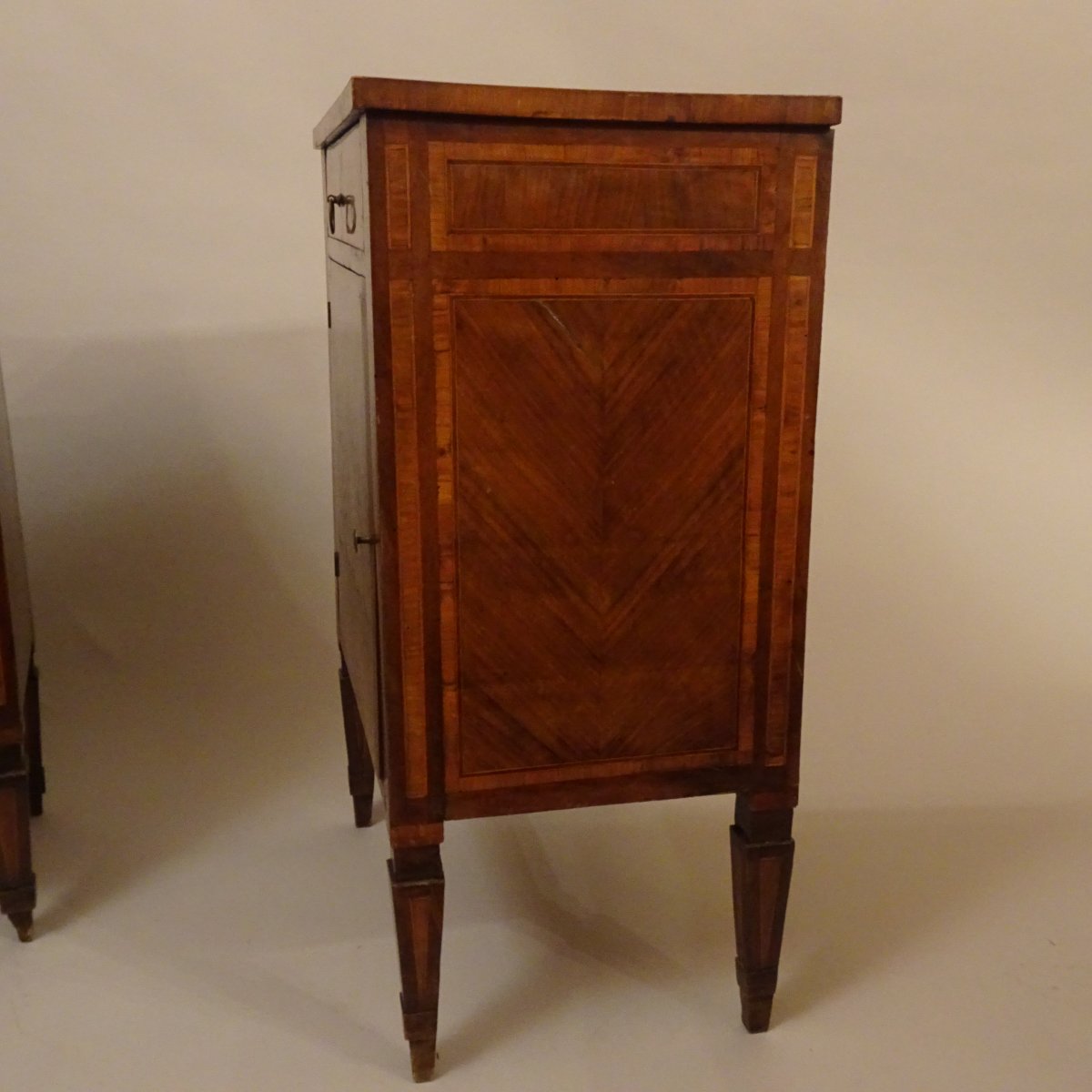 Pair Of Louis XVI Bedside Tables, Lombardy, 18th Century-photo-4