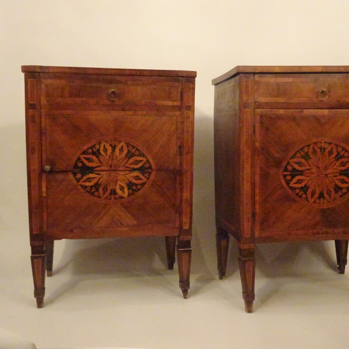Pair Of Louis XVI Bedside Tables, Lombardy, 18th Century-photo-2