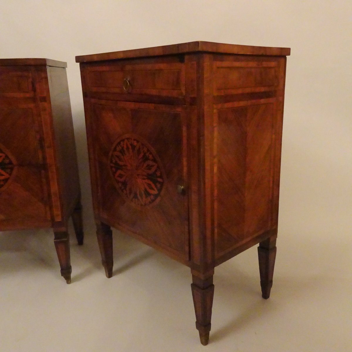 Pair Of Louis XVI Bedside Tables, Lombardy, 18th Century-photo-5