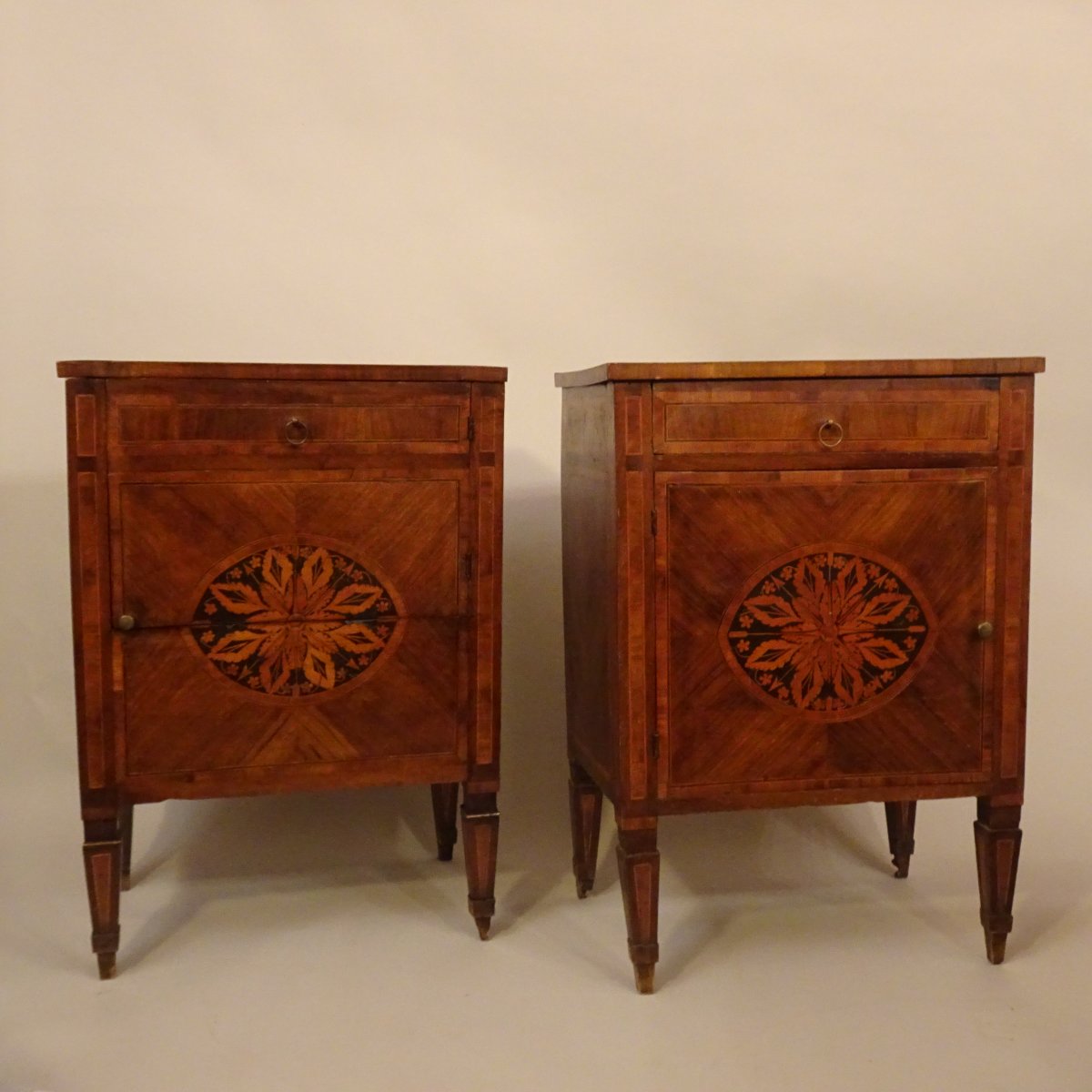 Pair Of Louis XVI Bedside Tables, Lombardy, 18th Century