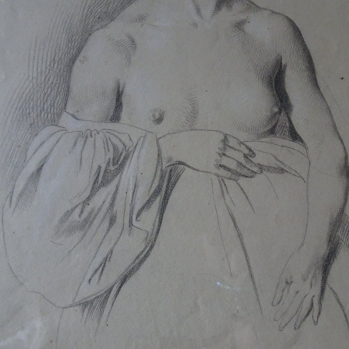 Carlo Arienti (1801-1873) Etude d'une figure féminine-photo-3