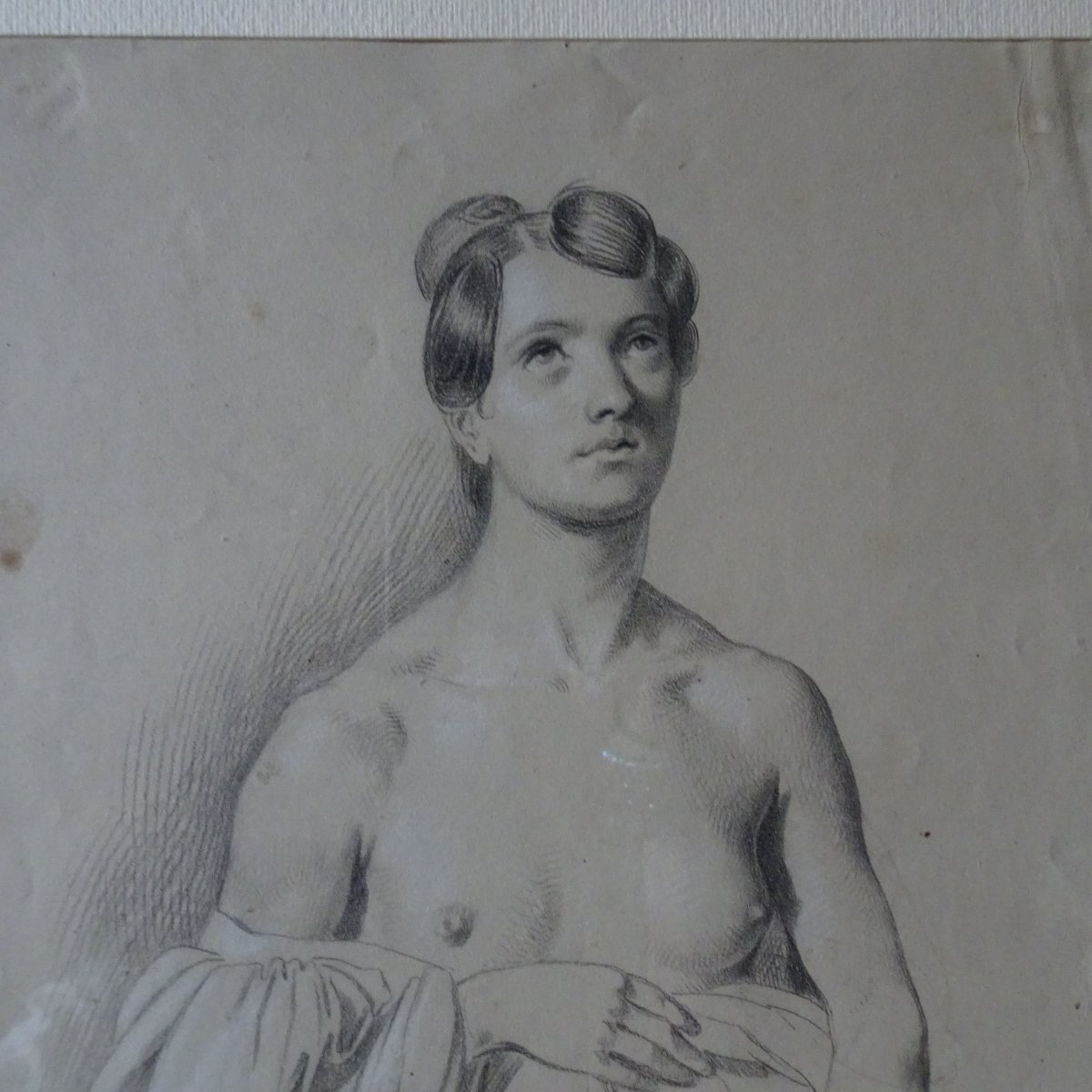 Carlo Arienti (1801-1873) Etude d'une figure féminine-photo-4