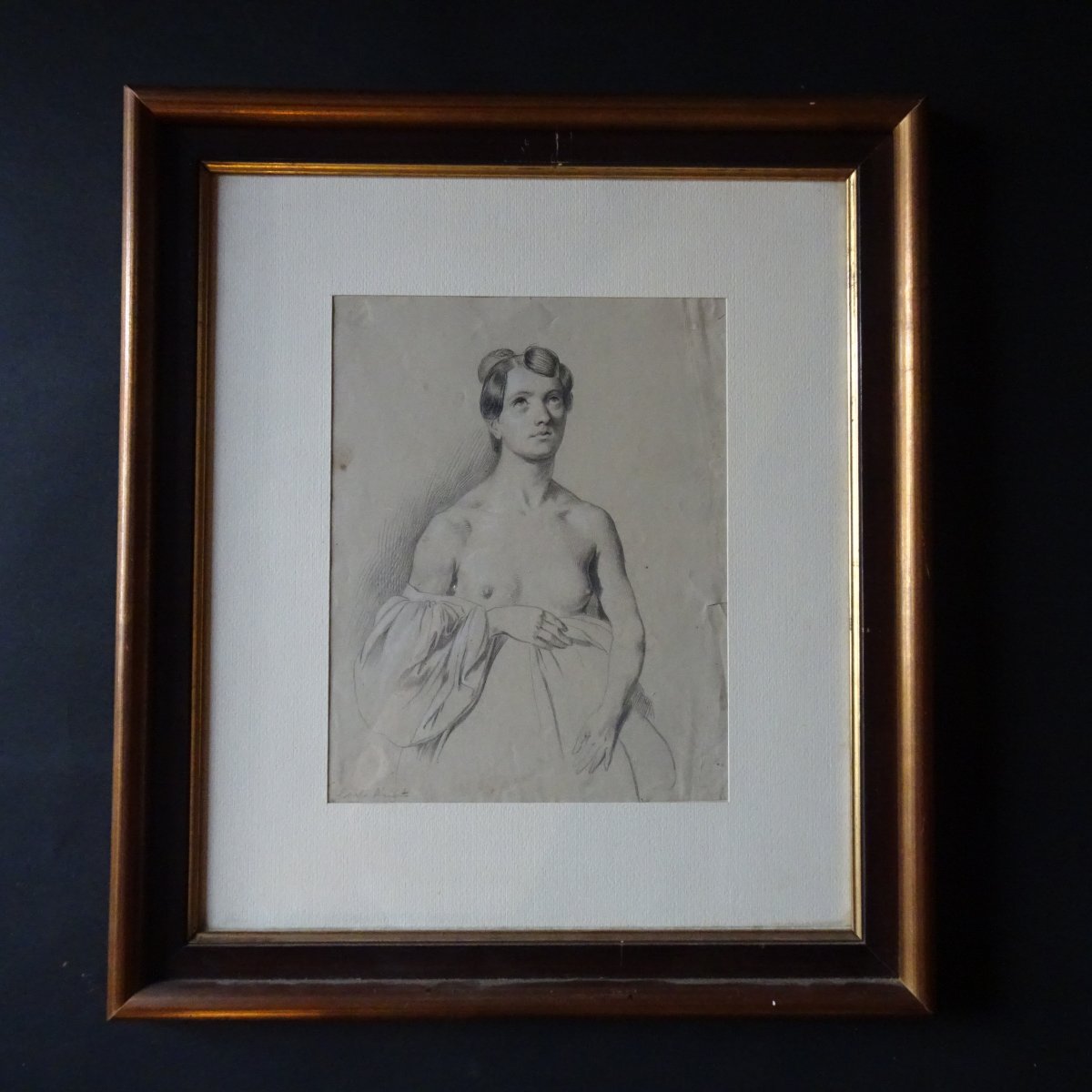 Carlo Arienti (1801-1873) Etude d'une figure féminine-photo-2