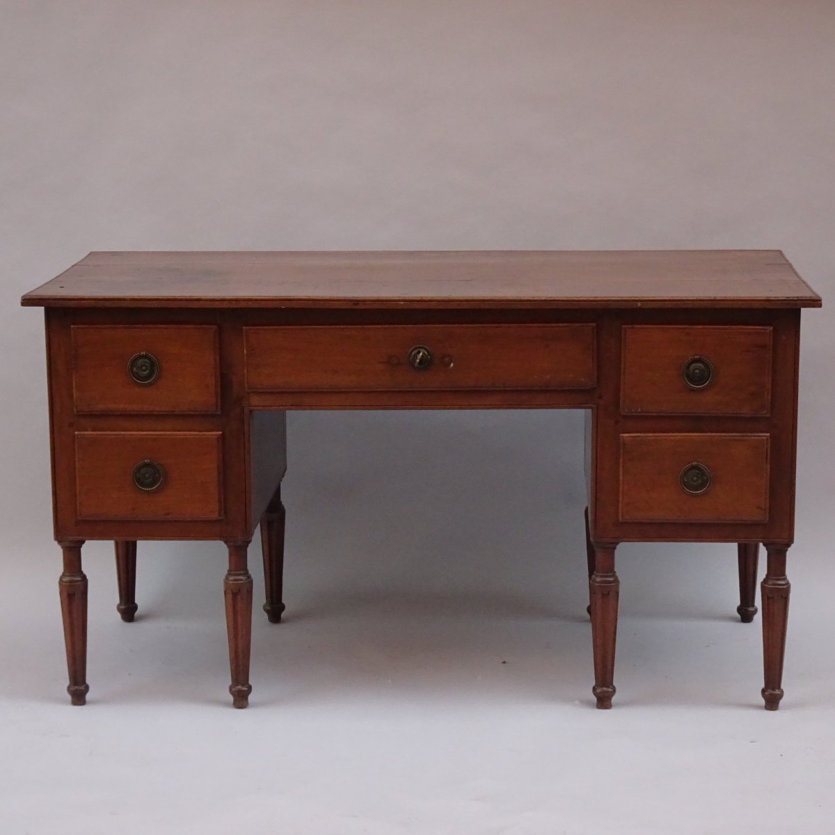 Bureau central en noyer Louis XVI-photo-3