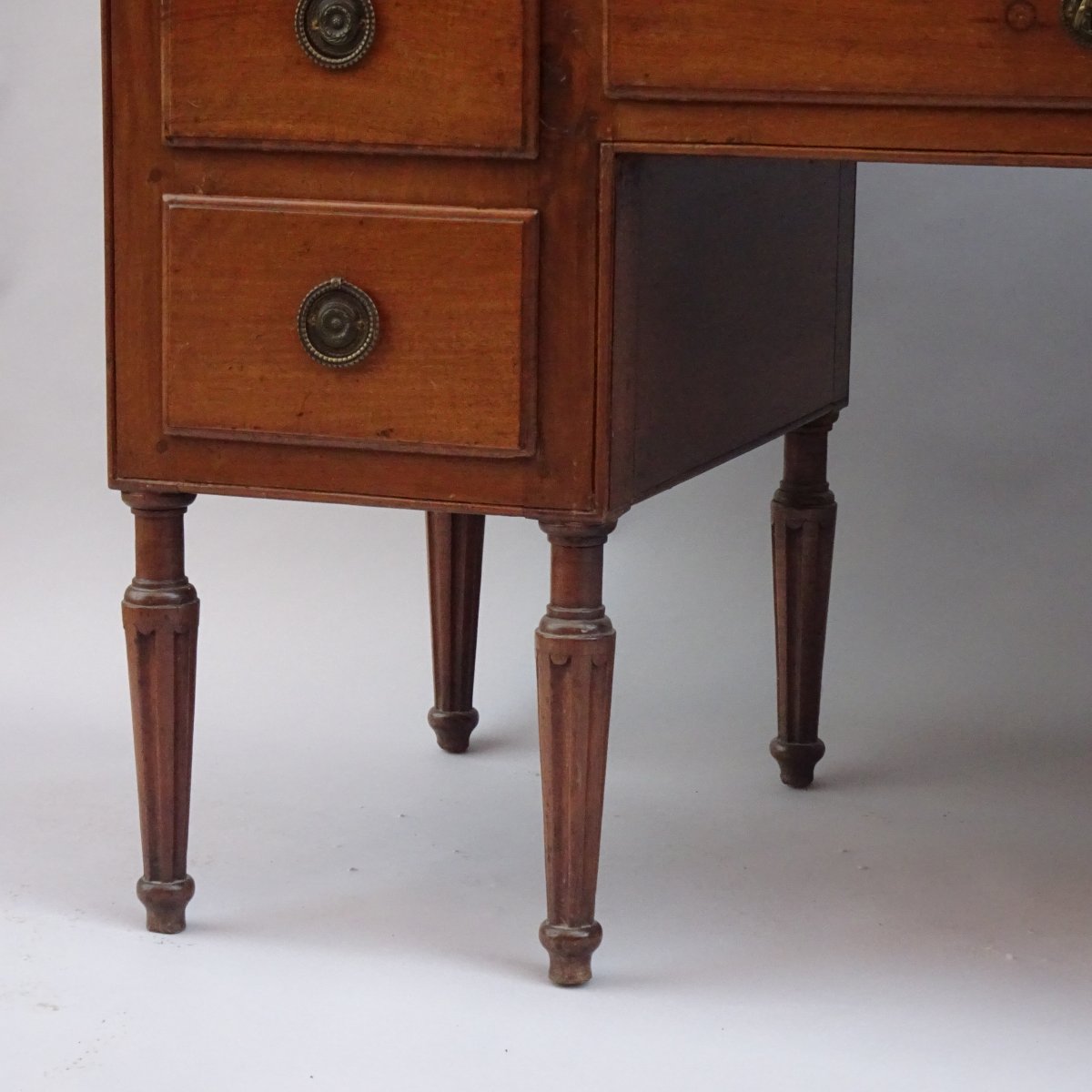 Bureau central en noyer Louis XVI-photo-5