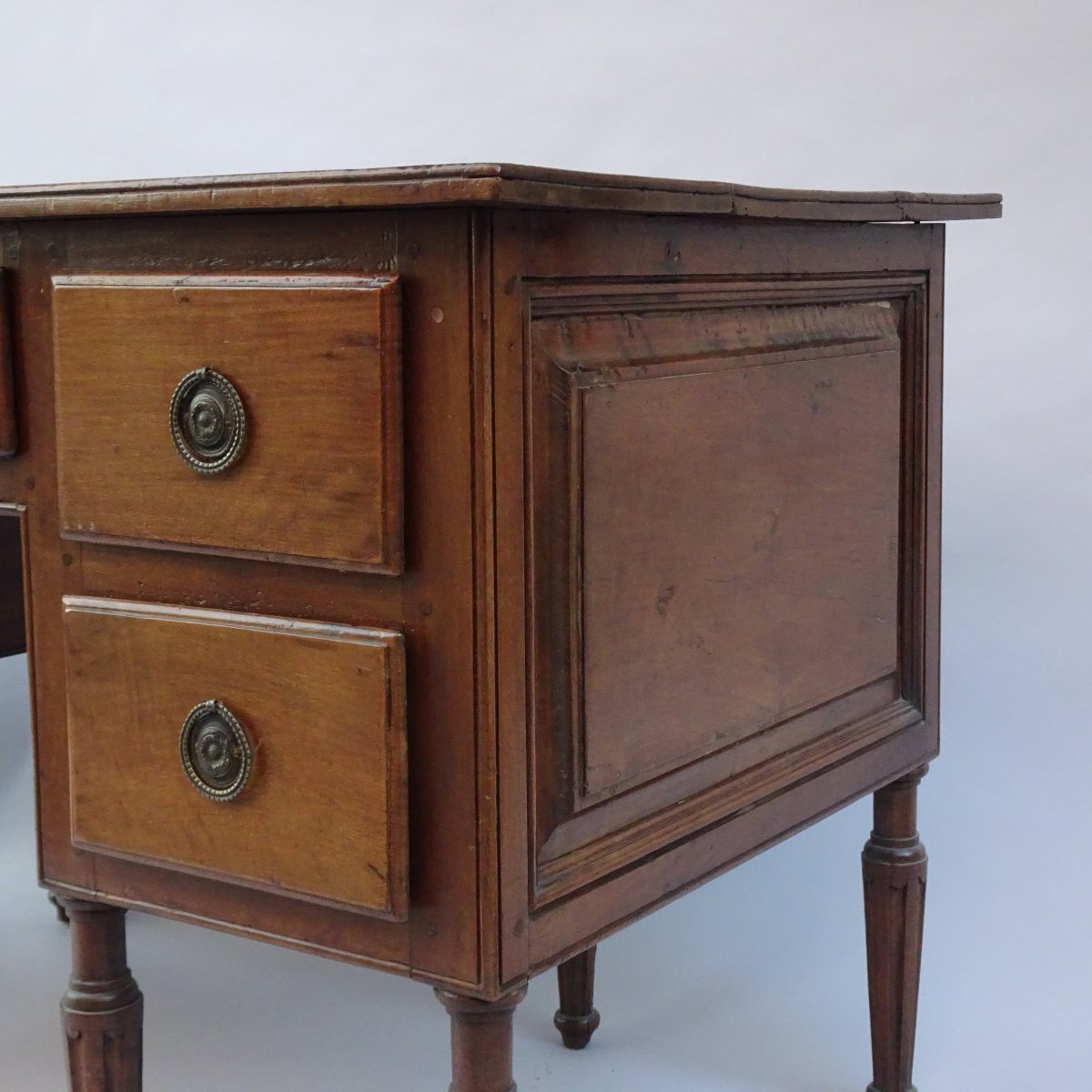Bureau central en noyer Louis XVI-photo-8