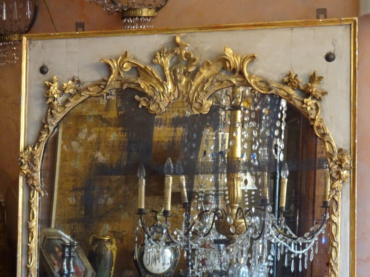 Grand miroir de cheminée Louis XV-photo-1