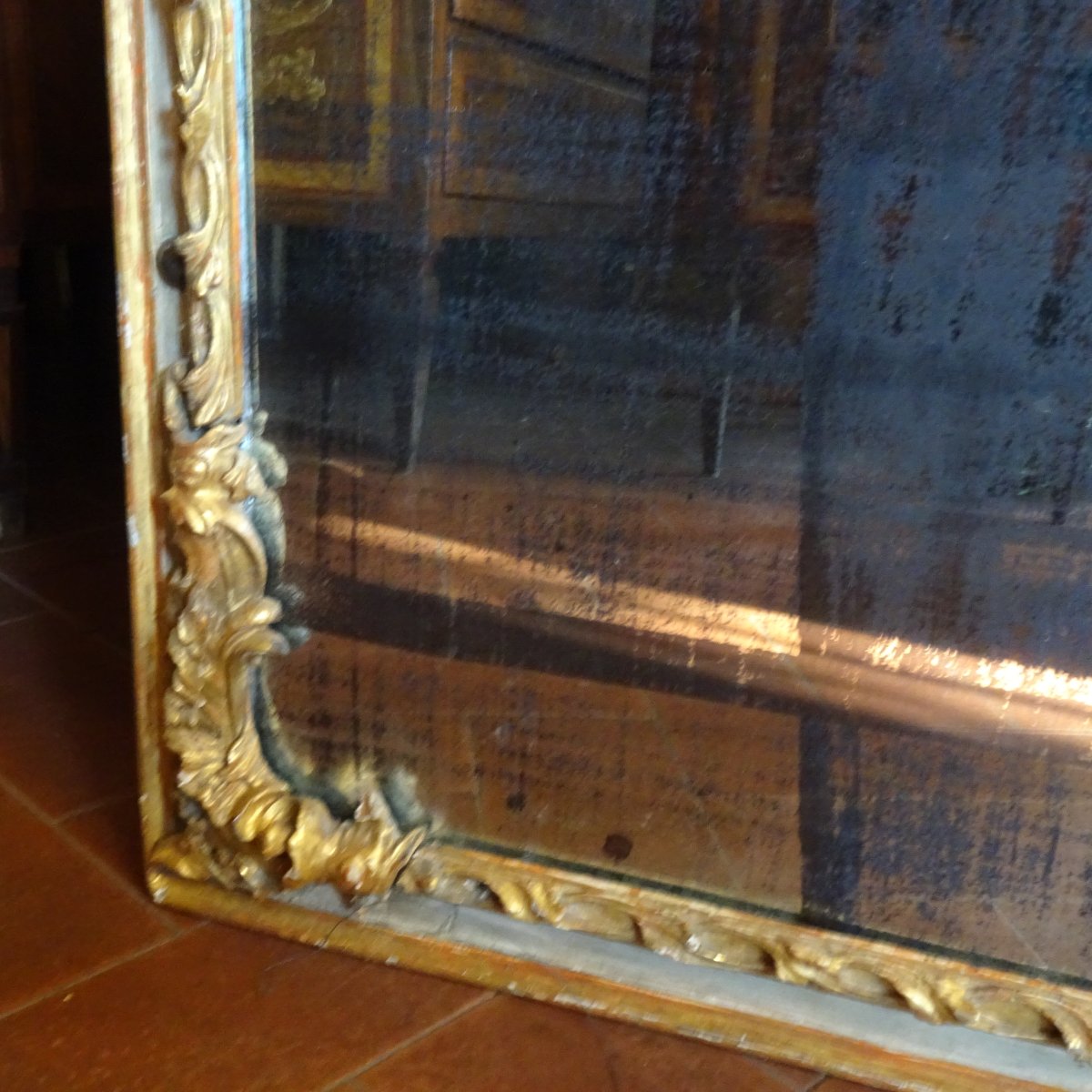 Grand miroir de cheminée Louis XV-photo-4