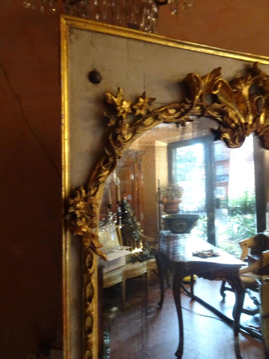 Grand miroir de cheminée Louis XV-photo-5