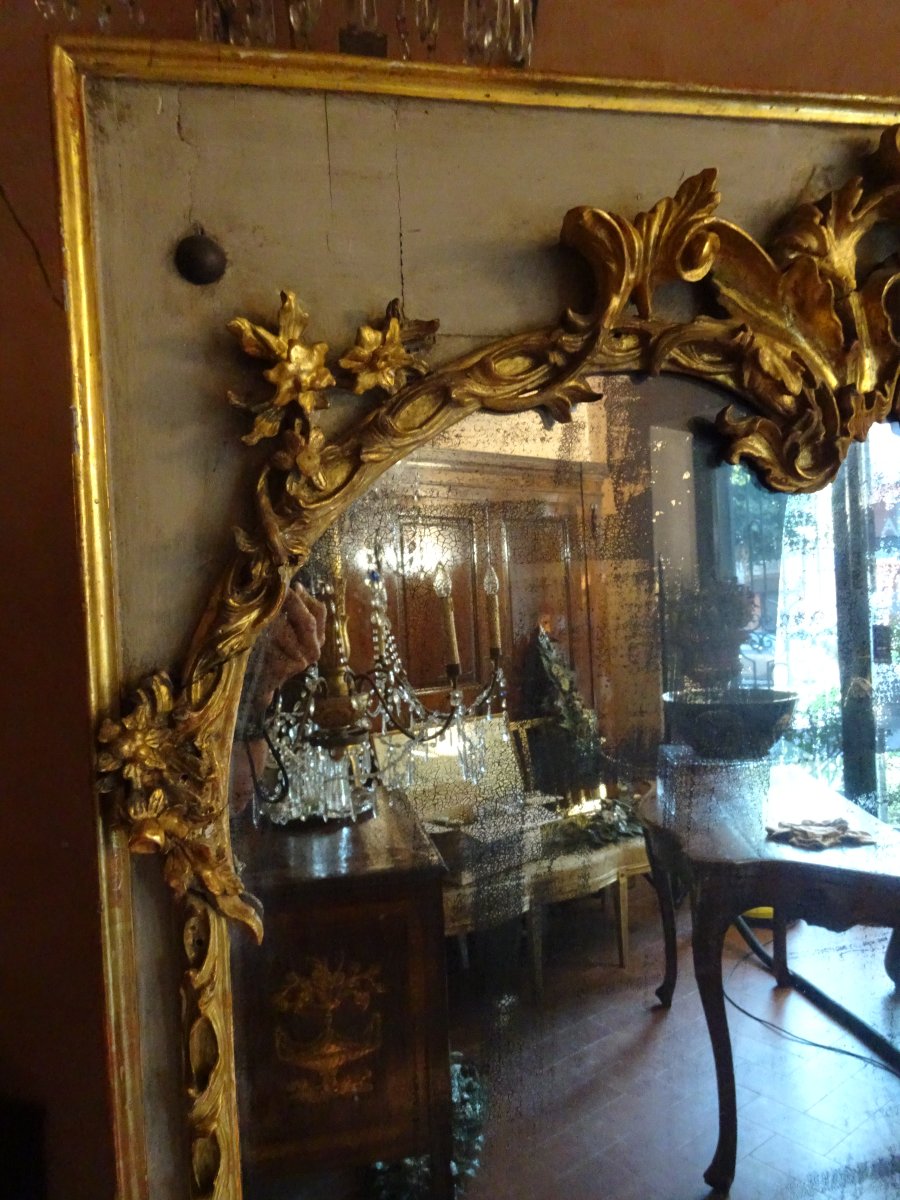 Grand miroir de cheminée Louis XV-photo-6