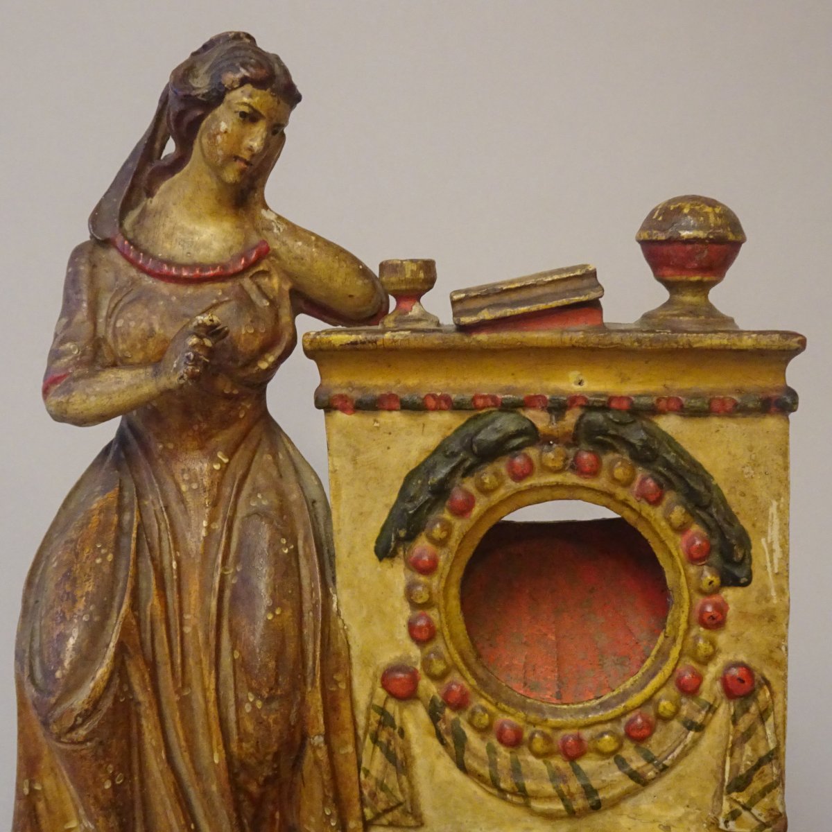 Support d'horloge en bois laqué du XVIIIe siècle provenant de Venise-photo-2