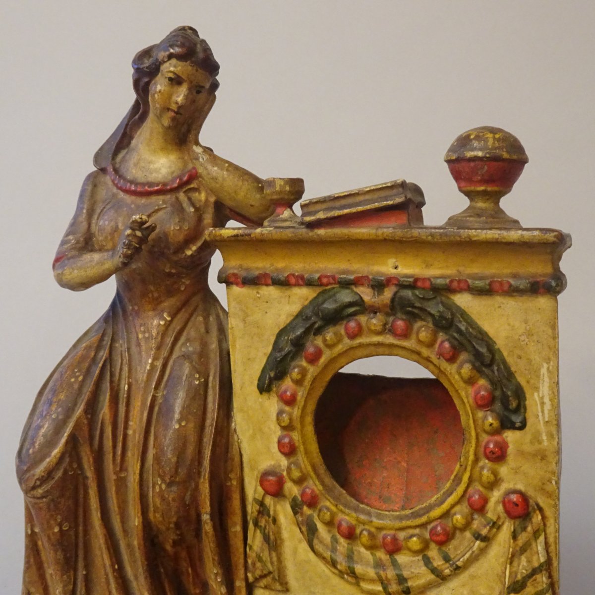 Support d'horloge en bois laqué du XVIIIe siècle provenant de Venise-photo-4