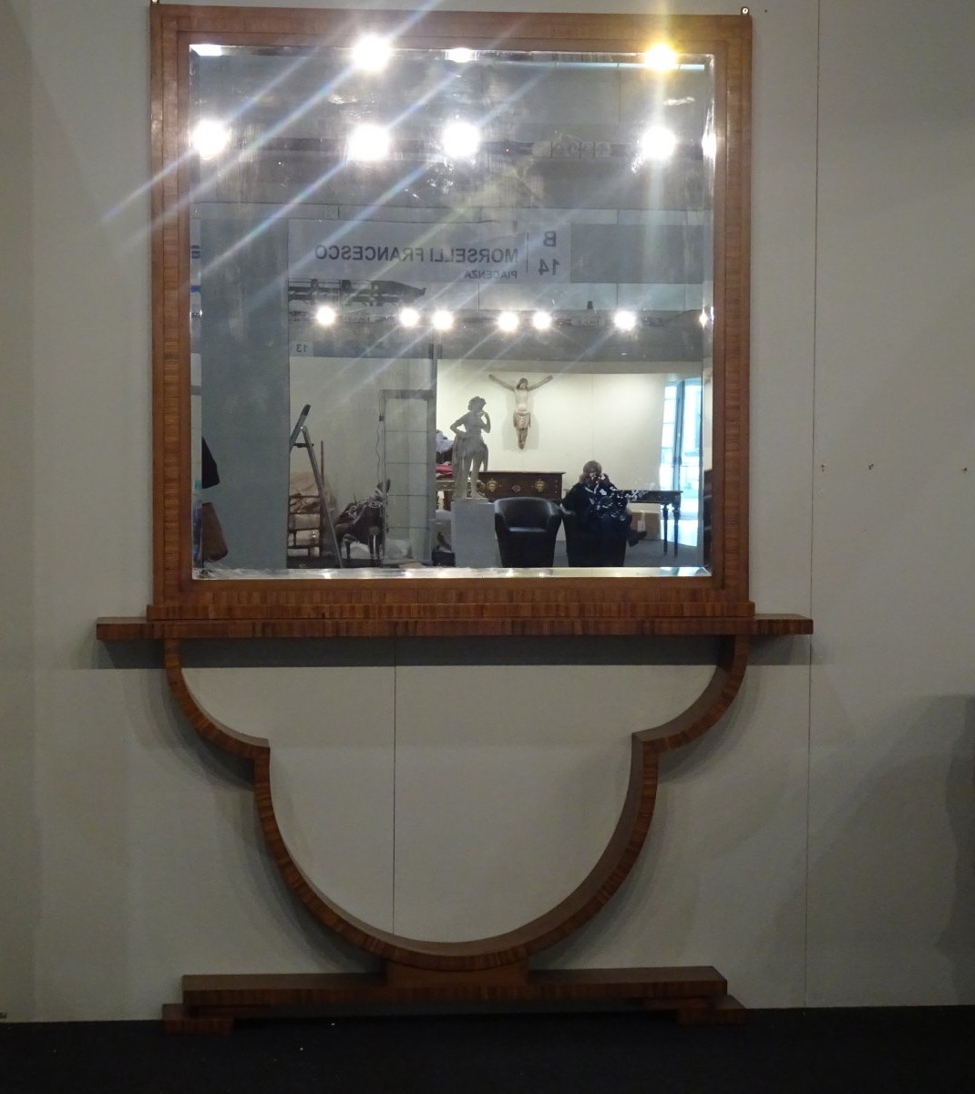Art Deco Console Table With Mirror -photo-2