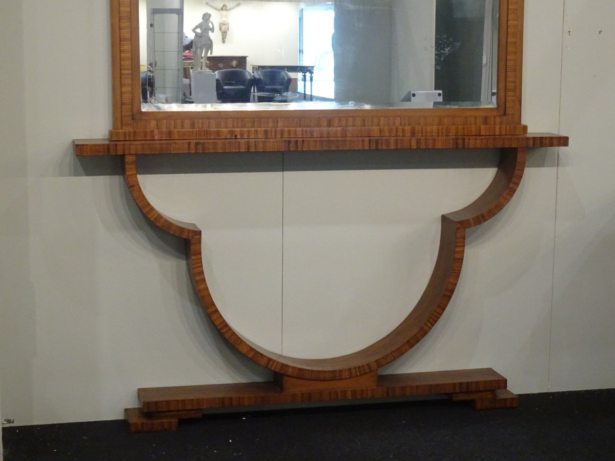 Art Deco Console Table With Mirror -photo-2