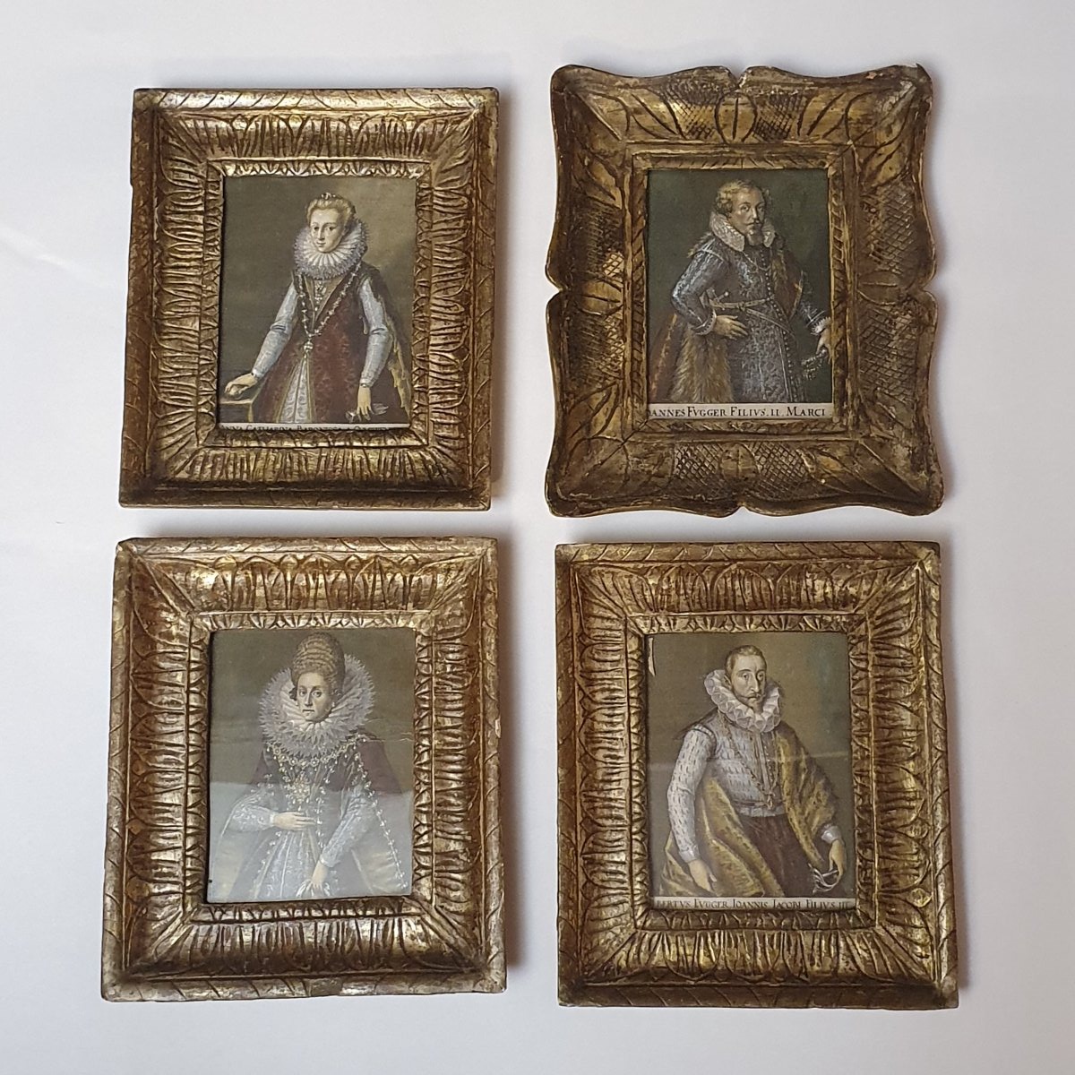 Gravures représentant des portraits avec encadrements, XIXe siècle