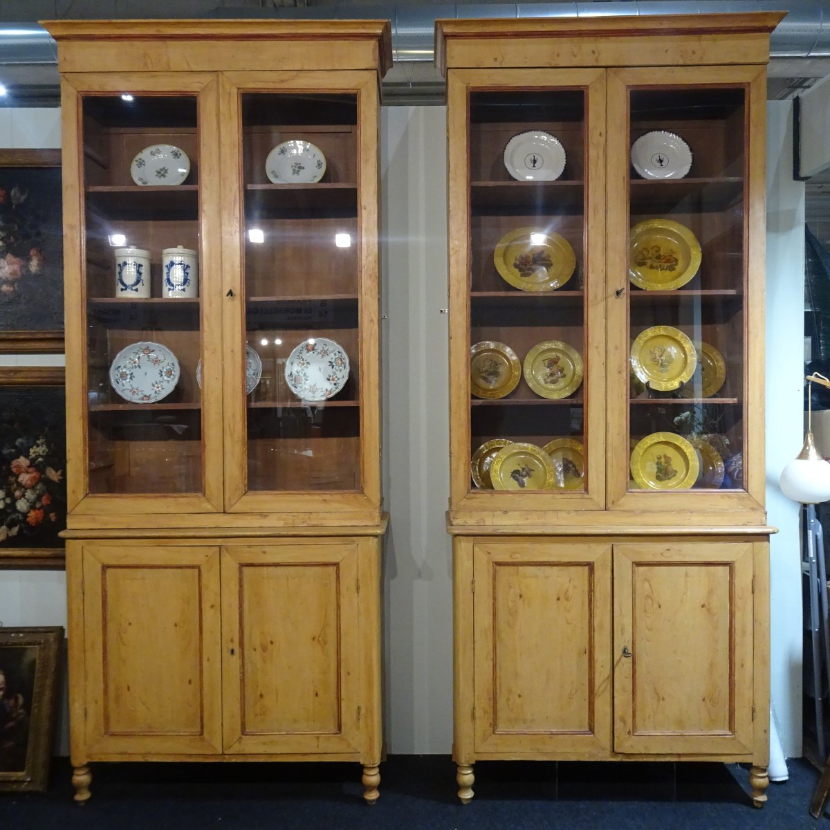 Pair Of Lacquered Wooden Bookcases, Lucca, Early 19th Century-photo-3