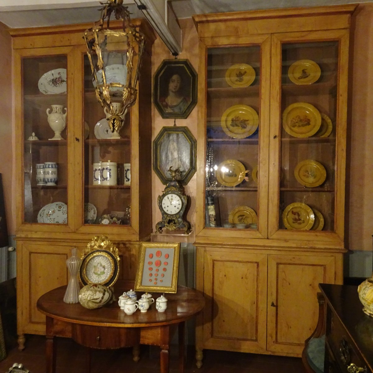 Pair Of Lacquered Wooden Bookcases, Lucca, Early 19th Century-photo-8