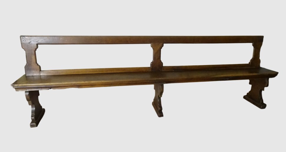 Large 17th-century Emilian Walnut Bench-photo-3