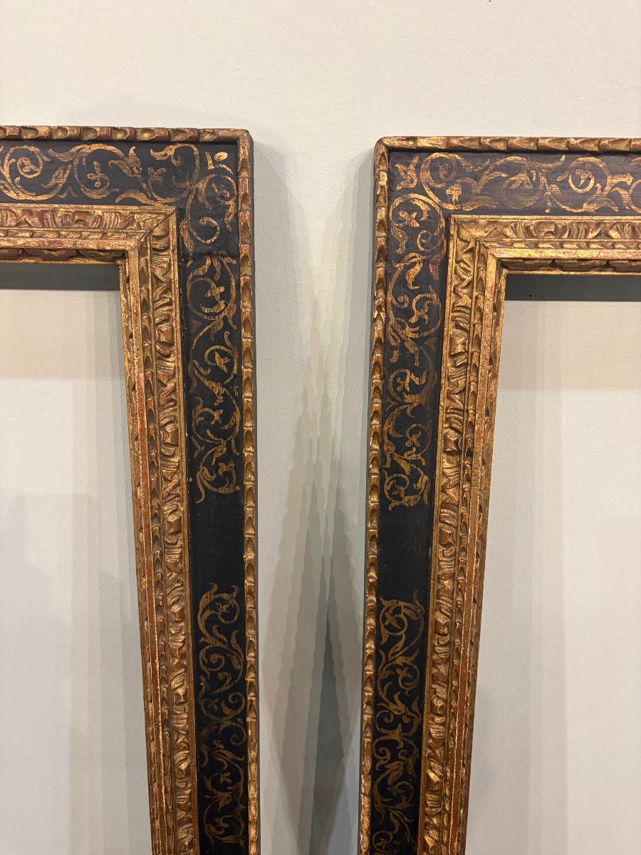 Pair Of Carved Wooden Frames, Late 19th Century-photo-3