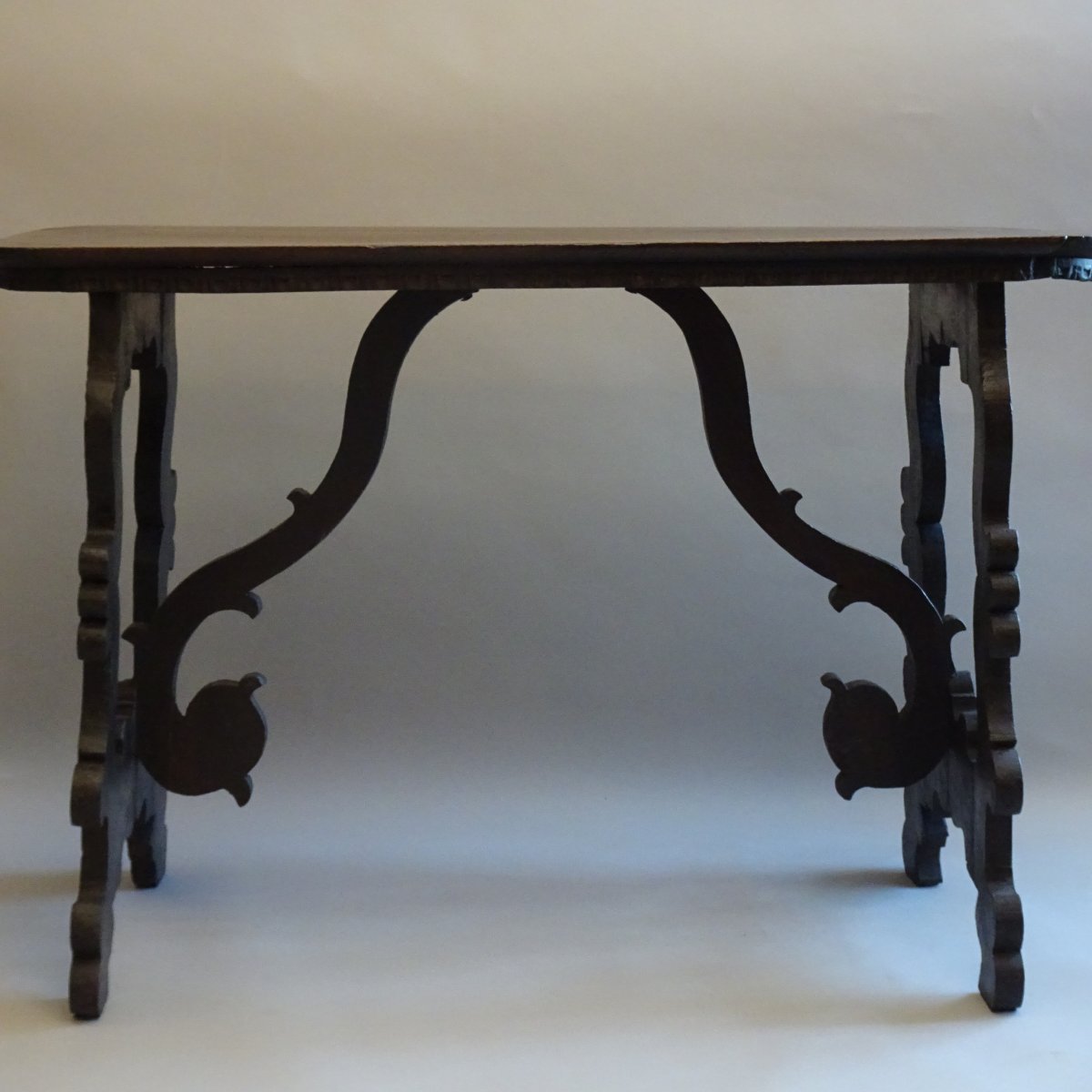 Lombardy-style Lyre-shaped Coffee Table, Late 17th Century-photo-4