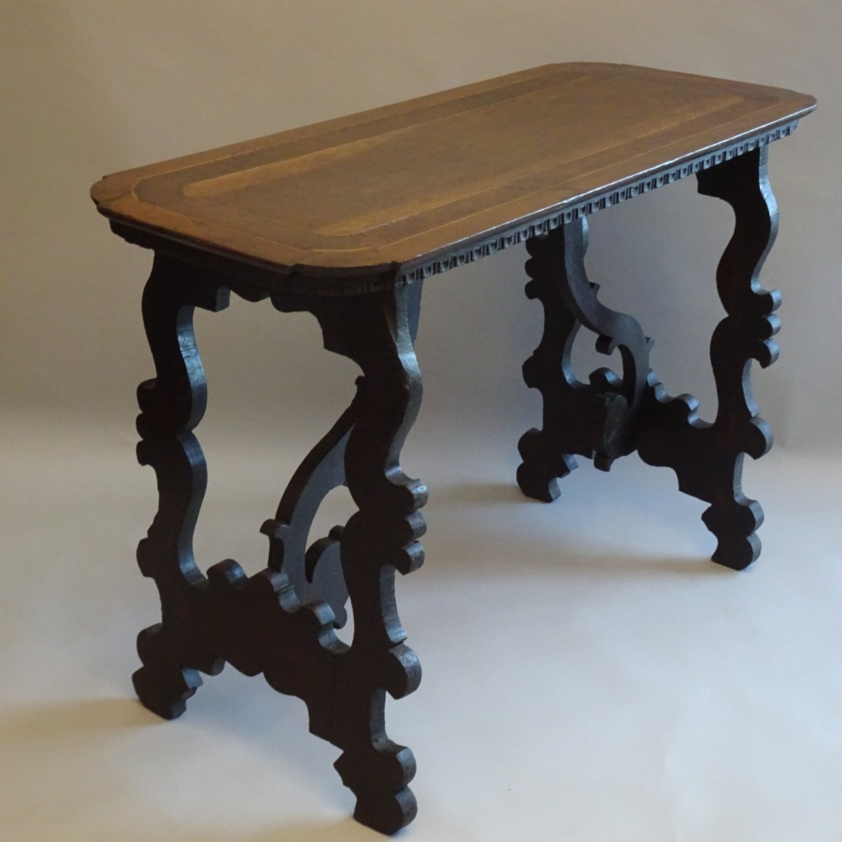 Lombardy-style Lyre-shaped Coffee Table, Late 17th Century