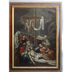 Lamentation Over The Dead Christ, Oil On Canvas, 18th Century