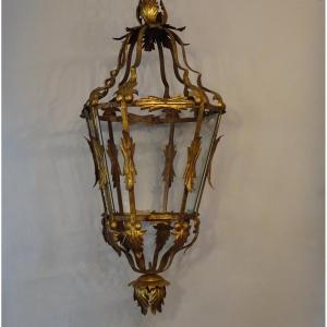 Lanterne en métal doré du début du XIXe siècle