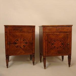 Pair Of Lombard Louis XVI-style Nightstands