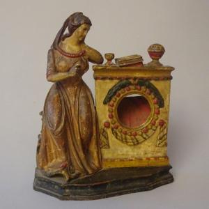 Support d'horloge en bois laqué du XVIIIe siècle provenant de Venise