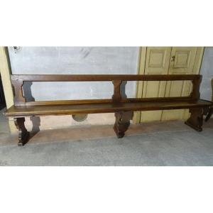 Grand banc en noyer du XVIIe siècle