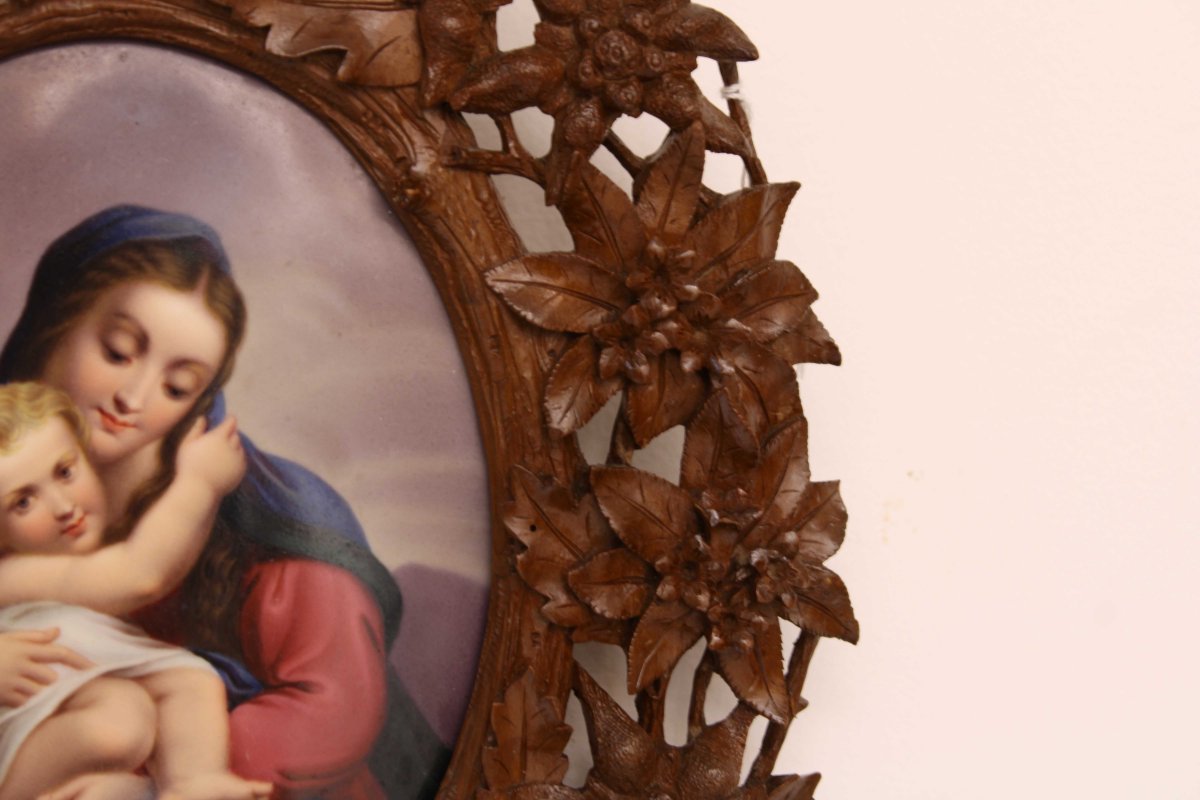  Vierge à l'Enfant Sur Porcelaine-photo-4