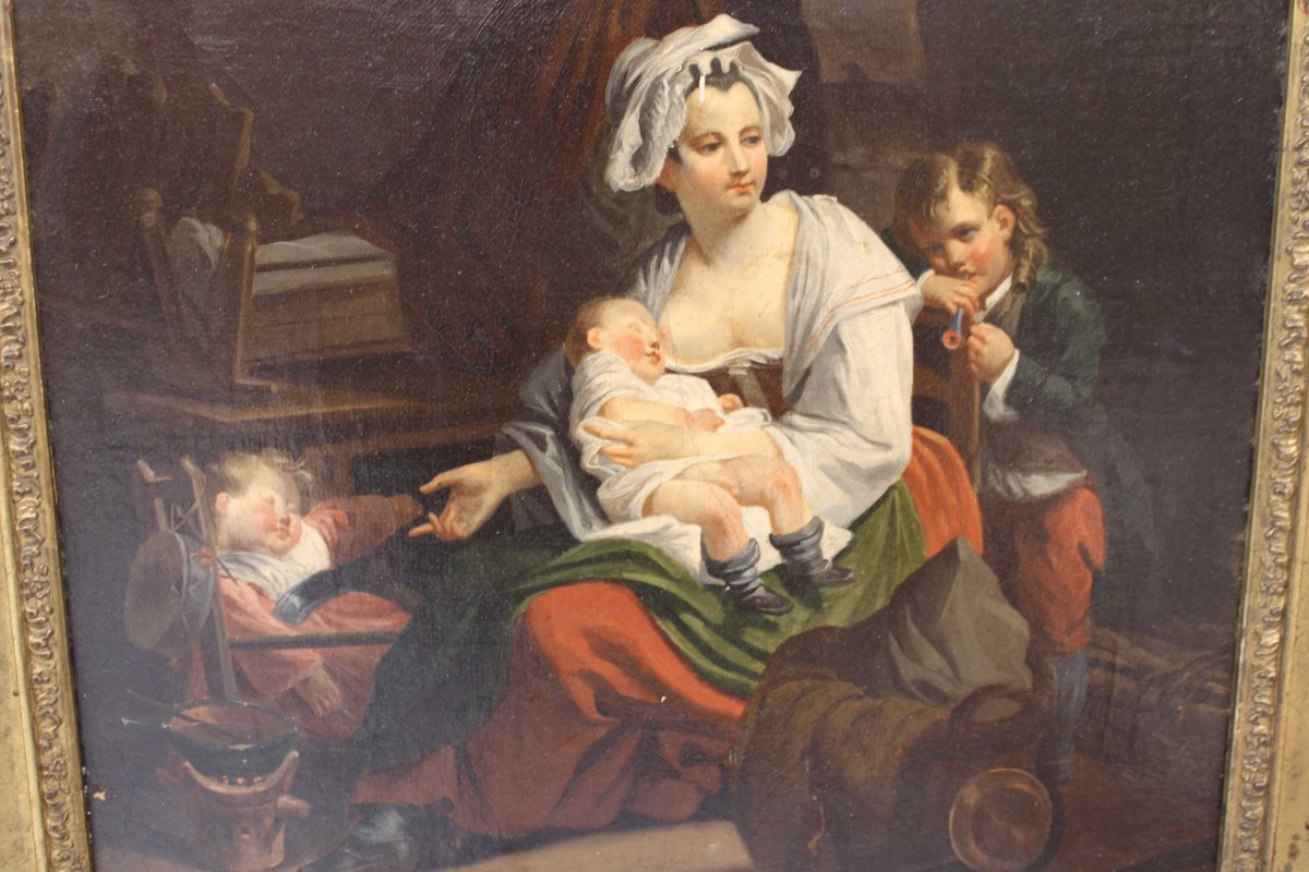 Copy Of The Painting: "le Silence", By Jean Baptiste Greuze-photo-2