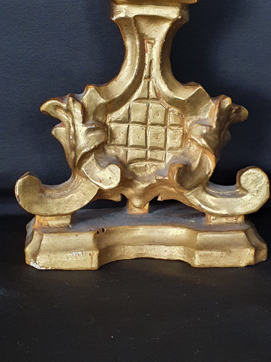 Reliquaire Du XIXe Siècle En Bois Doré-photo-3
