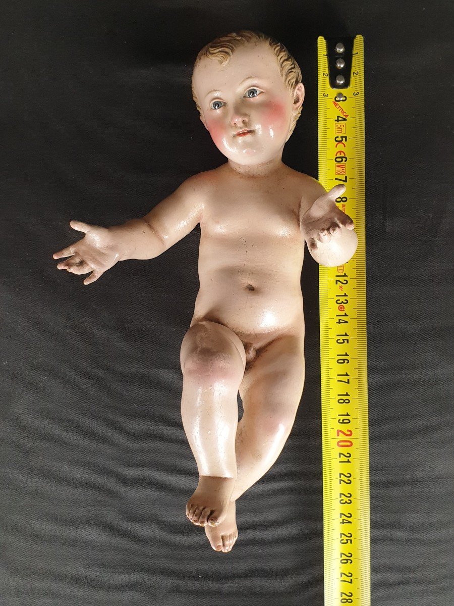 Sculpture Napolitaine De l'Enfant Jésus Du 19ème Siècle-photo-2