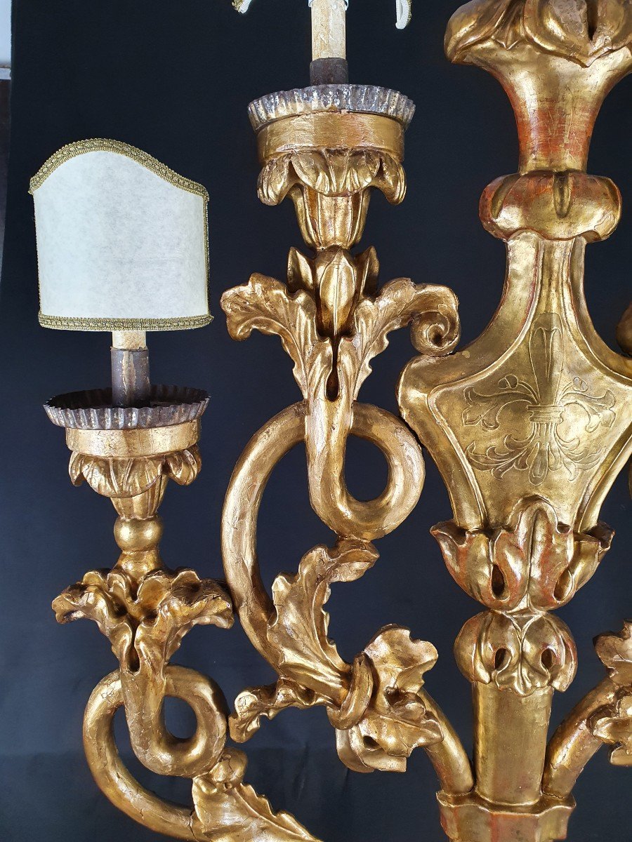 Candlestick With 5 Light Points, 18th Century Sculpture-photo-1