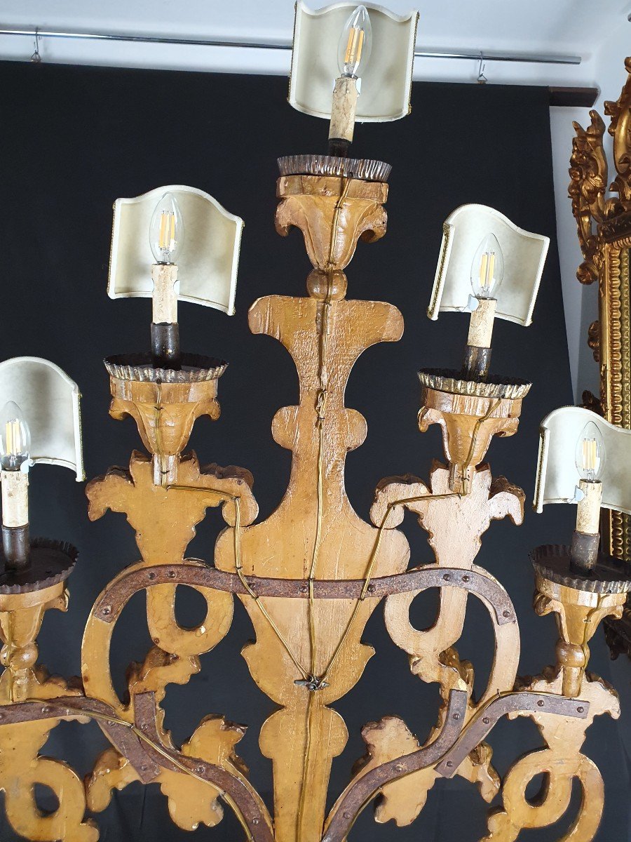 Candlestick With 5 Light Points, 18th Century Sculpture-photo-2