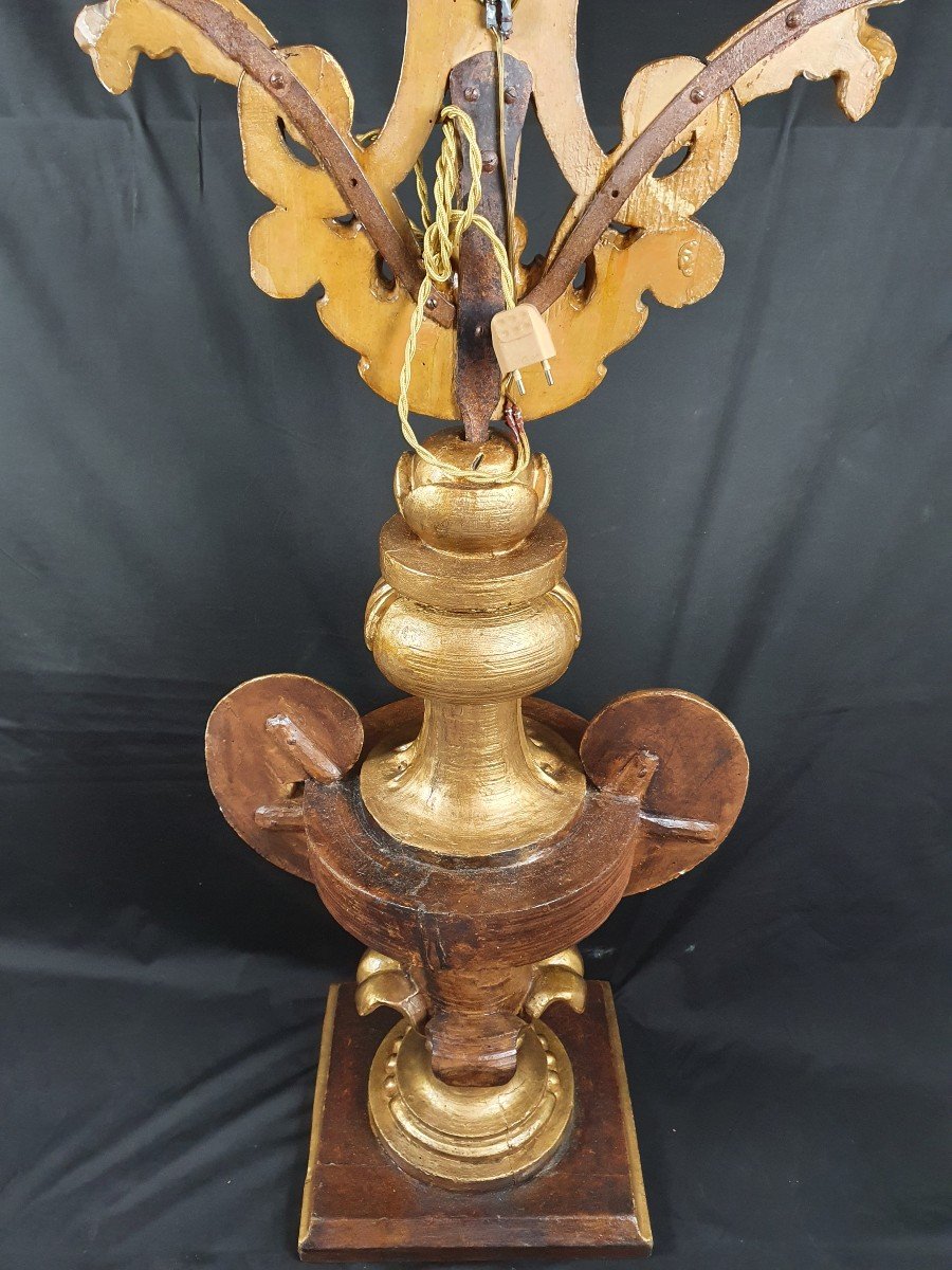 Candlestick With 5 Light Points, 18th Century Sculpture-photo-3