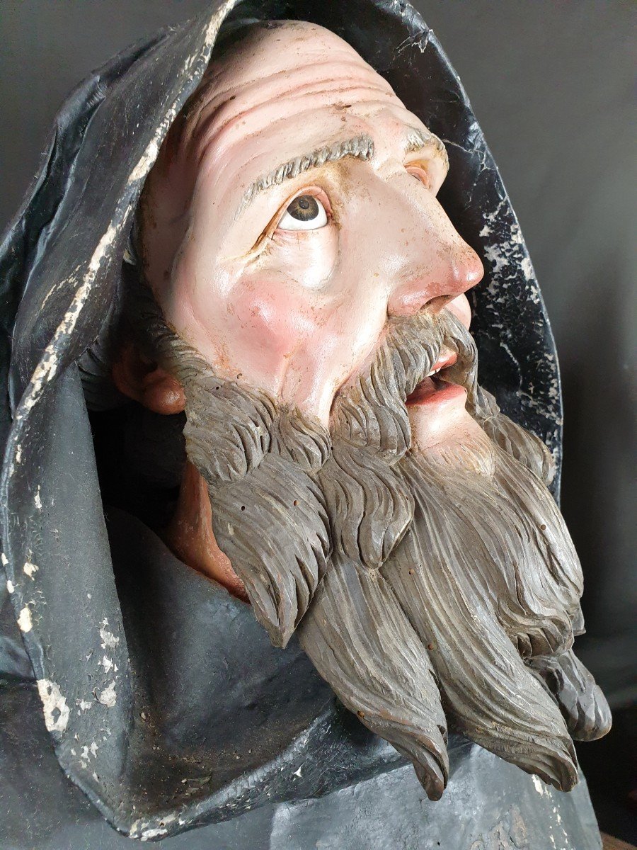 San Francesco Da Paola Du XVIIIe Siècle, Sculpture Napolitaine-photo-3