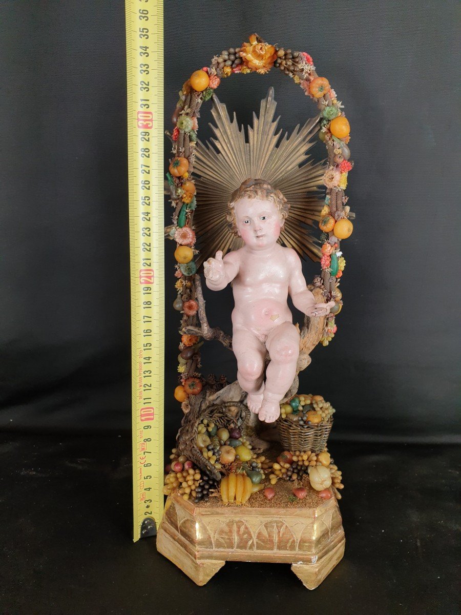 Enfant Jésus, Sculpture Napolitaine Du XIXe Siècle-photo-2
