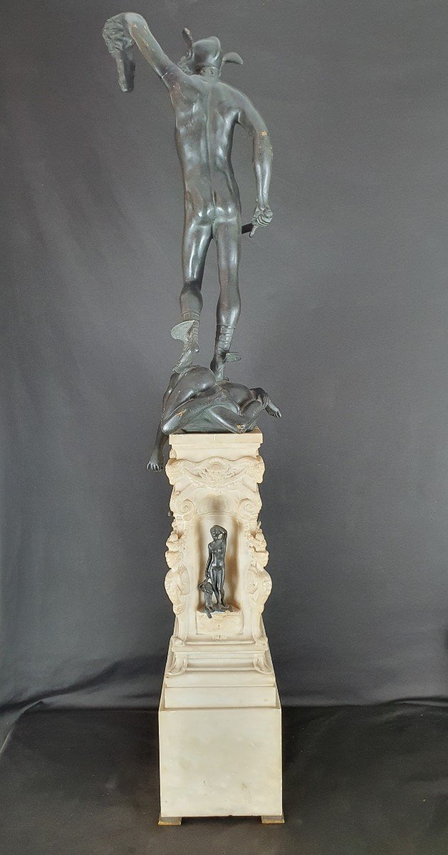 Perseus With The Head Of Medusa, 19th Century Bronze-photo-4