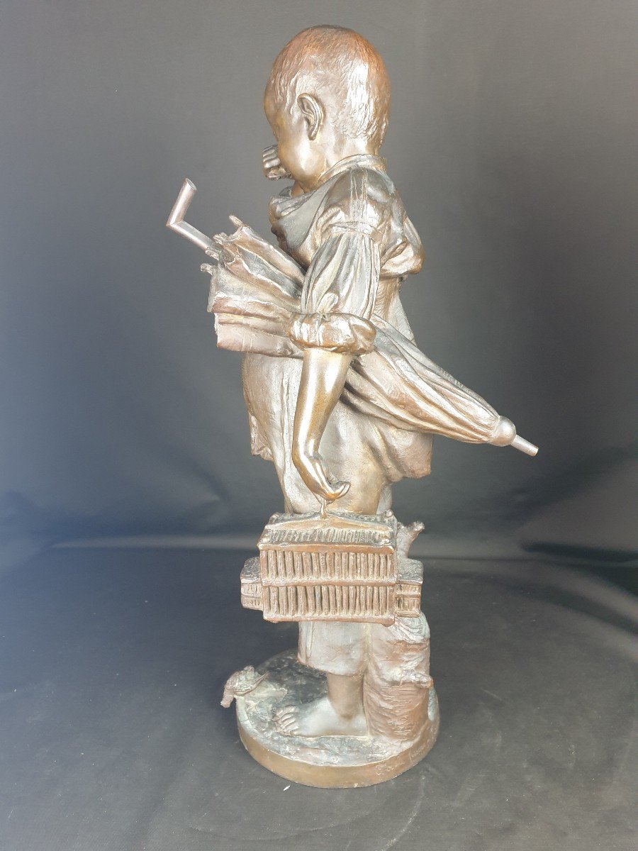Sad Child, XIXth Bronze-photo-2