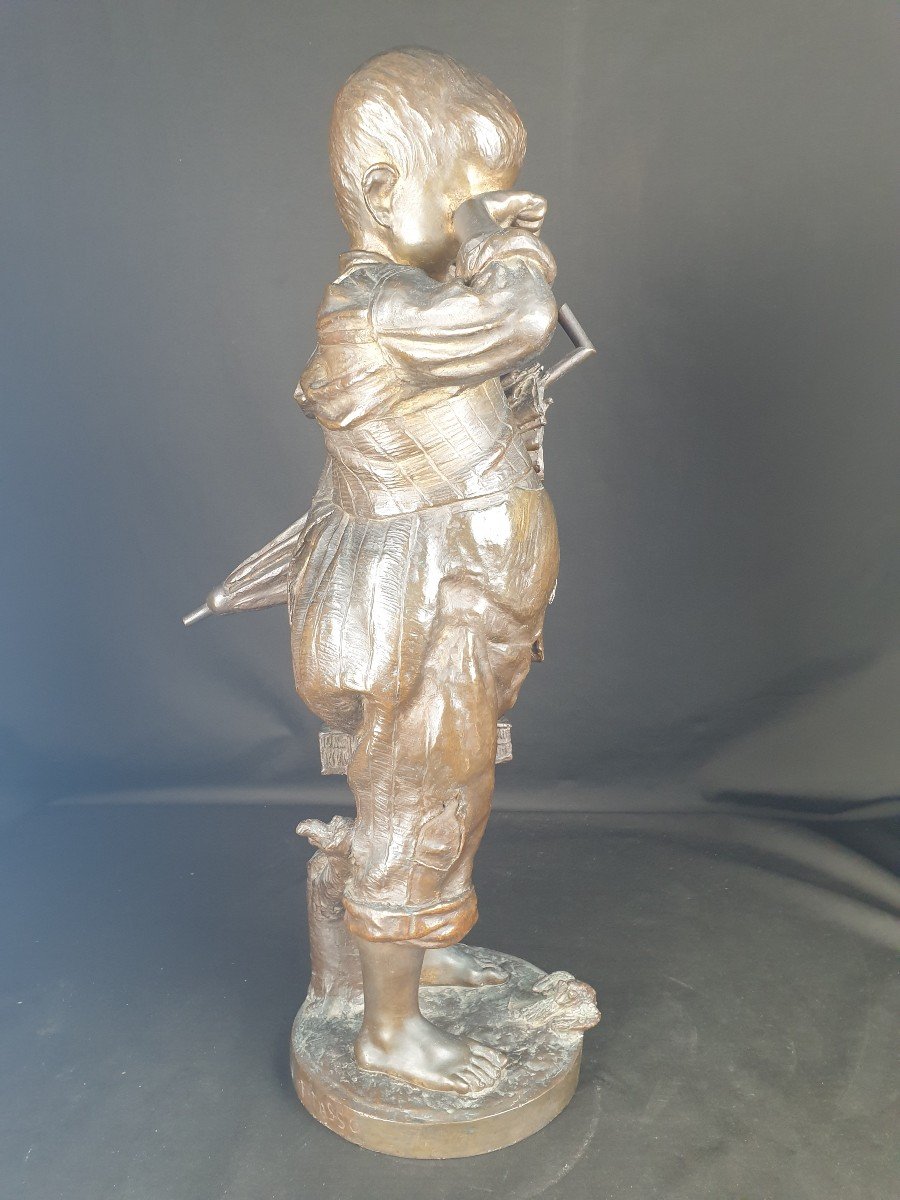Sad Child, XIXth Bronze-photo-5