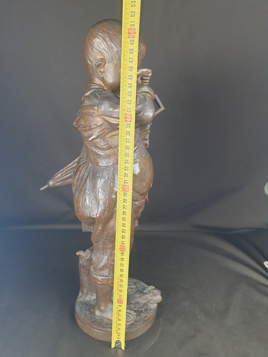 Sad Child, XIXth Bronze-photo-7