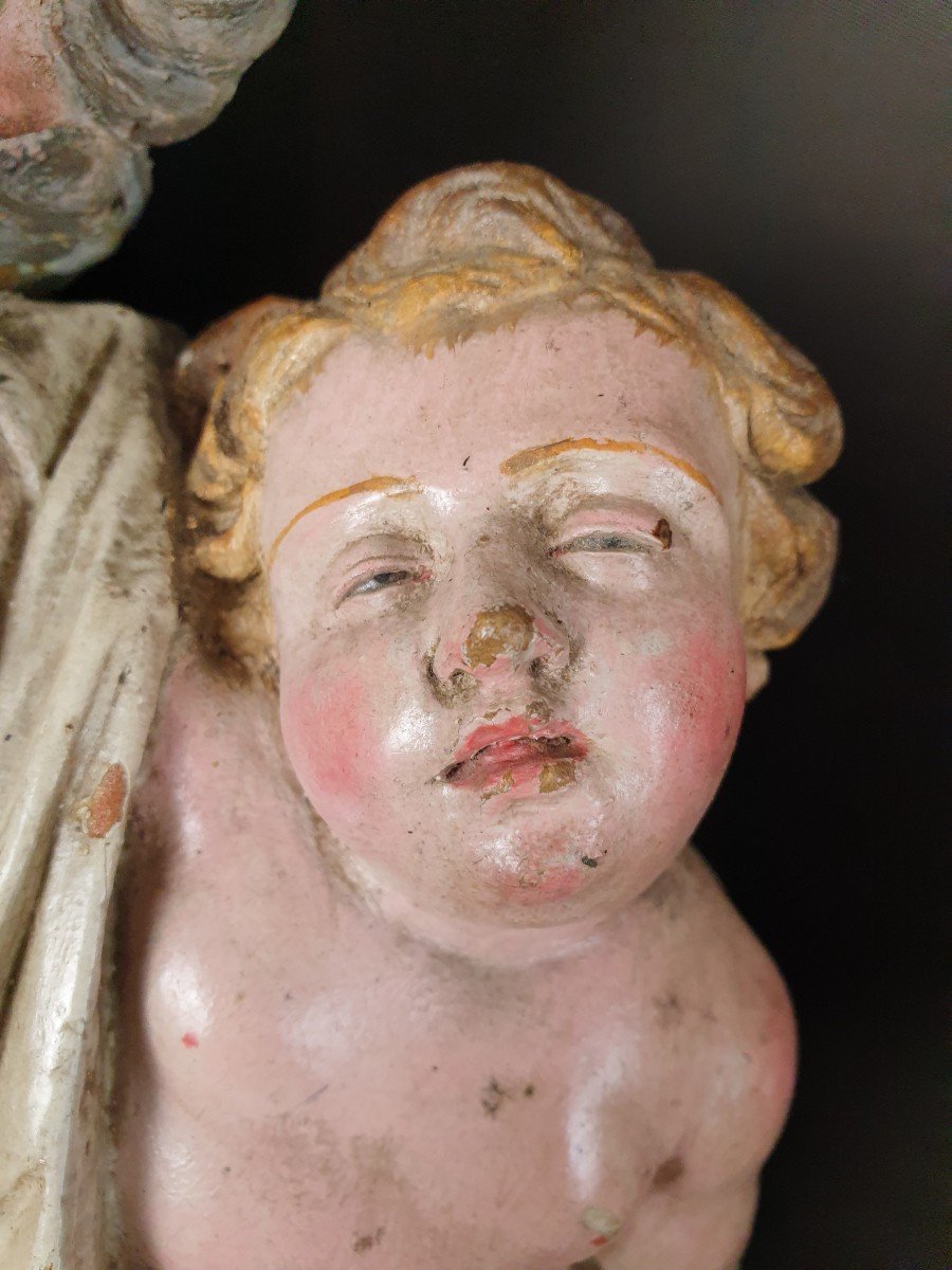 Saint Joseph And The Child, Eighteenth Century Neapolitan Sculpture-photo-1