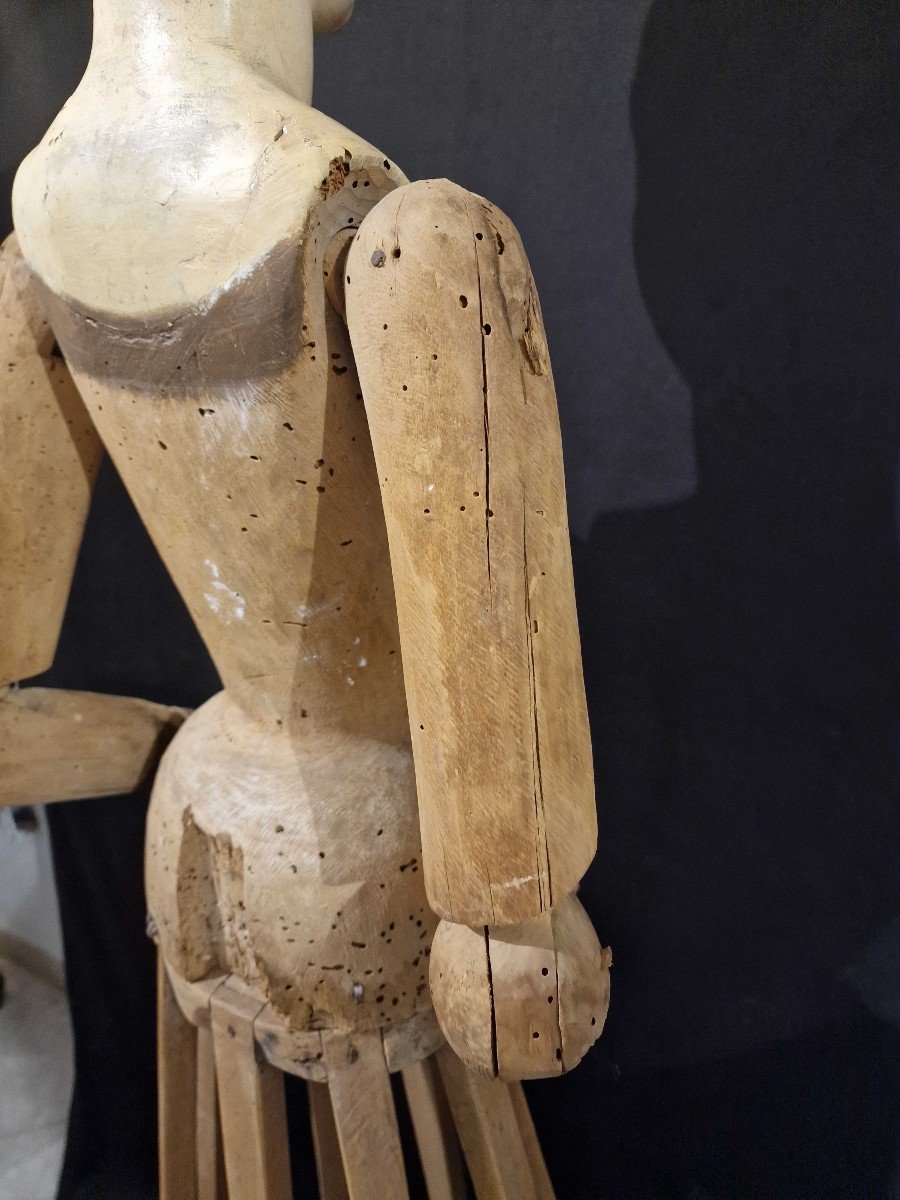 Mannequin, Sculpture En Bois Napolitaine Du XVIIIe Siècle-photo-1