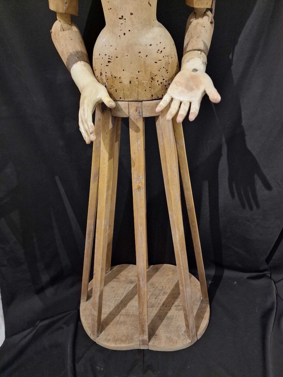 Mannequin, Sculpture En Bois Napolitaine Du XVIIIe Siècle-photo-3
